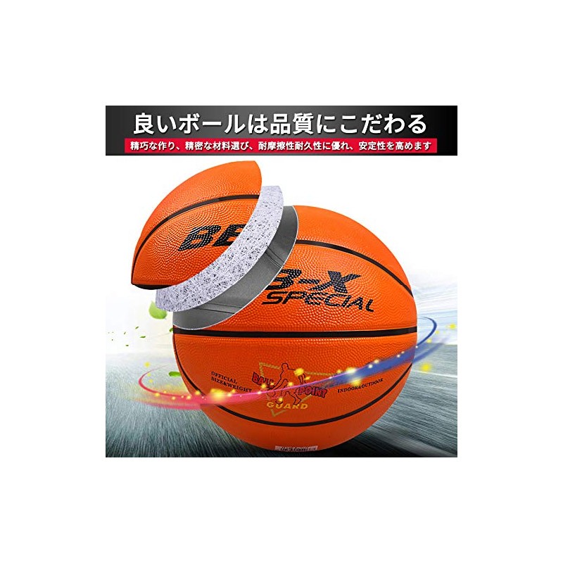 Basketball 7, 5, 4, 3, Outdoor, Indoor, Rubber Inflator (Blue,