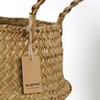 BlueMake Woven Seagrass Belly Basket for Storage, Plant Pot, Laundry,