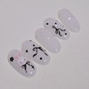 Mono Rabbit Handmade Nail Tips Knit Gel Ribbon Dot Nails