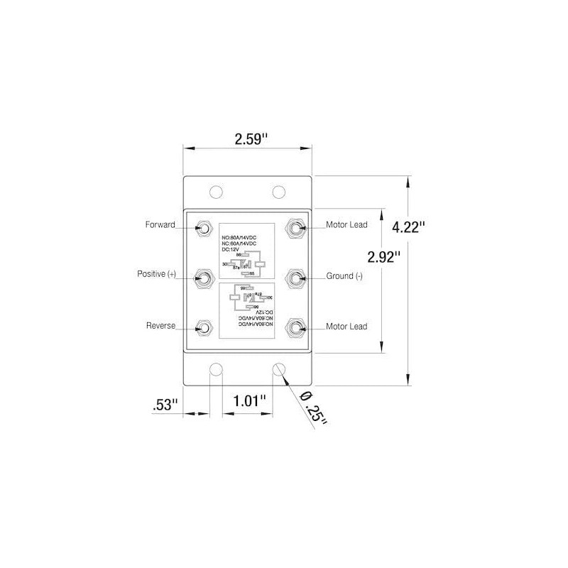 Forward & Reverse Relay Module for Boat Lifts, Reversing Motor