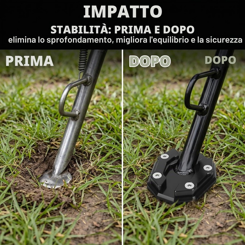Piastra di estensione per cavalletto laterale, cavalletto laterale per moto,