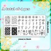 JarThenaAMCS 4Pcs 꽃 네일 플레이트 스탬핑 세트 봄 여름 스탬프