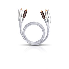 OEHLBACH Silver Express Plus 50 - Premium Stereo Phono RCA Cable Set for Turntable & Amplifier - SPOFC & Double Shielding - 0.50 m - Silver