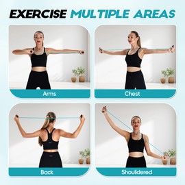 Resistance Bands for Arms, Shoulders, and Back, 20 lb Arm Bands for Workout, Fitness, Pilates, Arm Resistance Bands for Women Men, Exercise Bands with Handles and Instruction Guide