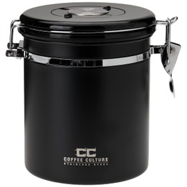 Coffee Culture Coffee Canister, Medium, Black