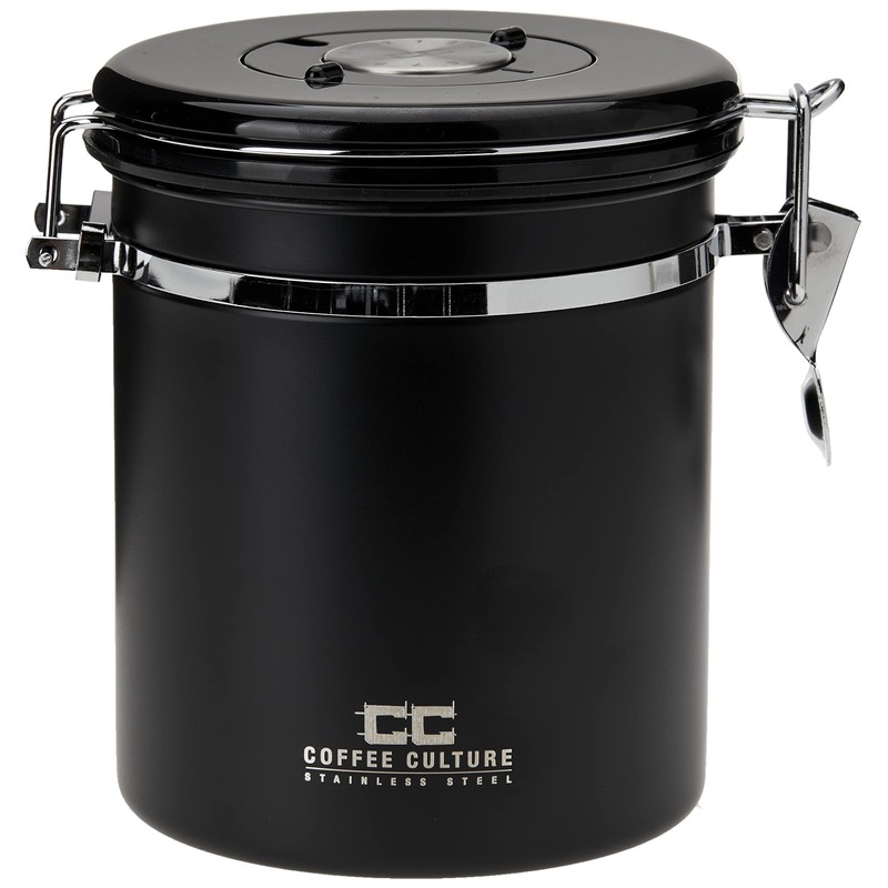 Coffee Culture Coffee Canister, Medium, Black
