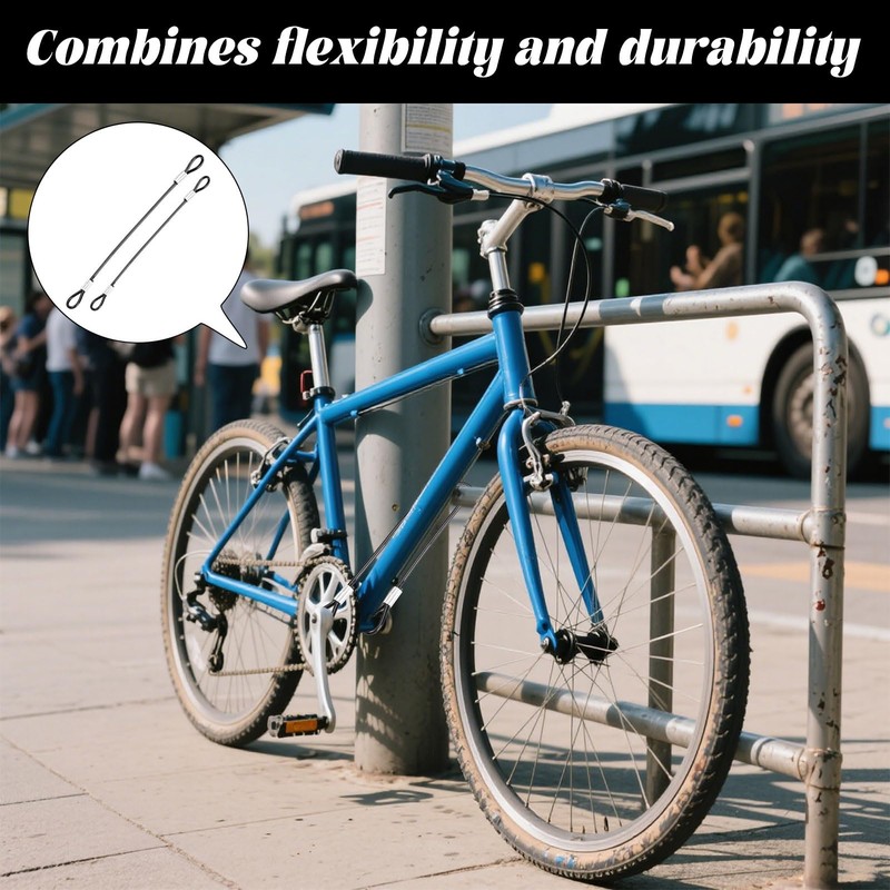 Safety Cable Lock,4PCS 8"" & 4PCS 12"" Black Stainless Steel