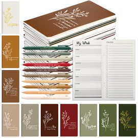 Tellingyou 60 Pcs/30 Sets Employee Appreciation Gift Bulk Inspirational Weekly Planner Undated, Thank You Pens, To Do List Notebook for Work Motivational Ballpoint Pen for Coworkers Office Staff Team