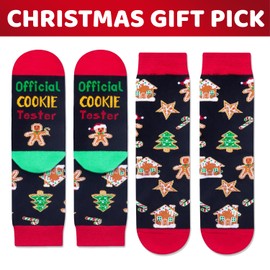 Zmart Christmas Cookies Gifts Gingerbread Socks - Kids Socks 10-12 Year Old, Gingerbread Stockings Cookie Gifts