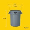 Rubbermaid Commercial Products BRUTE Heavy-Duty Round Trash/Garbage Can with Venting