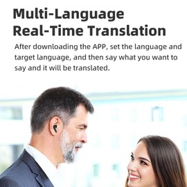 Pro50 Voice Translator Earphones, 144 Languages, Instant Voice Translator Device, 2-Way Simultaneous Translation, App Offline Translation, Online Translation for Travel (Black)