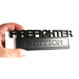 2pcs Big Size Firefighter Edition Emblem, Firefighter Edition Decal Car Badge for Pickup Truck Car Truck Motorcycle F150 F250 F350 (Black)
