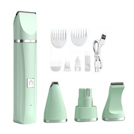 Pet Hair Trimmer 4 in 1 Rechargeable Low Noise Safe Electric Cat Puppy Hair Clipper for Nail Paw Body
