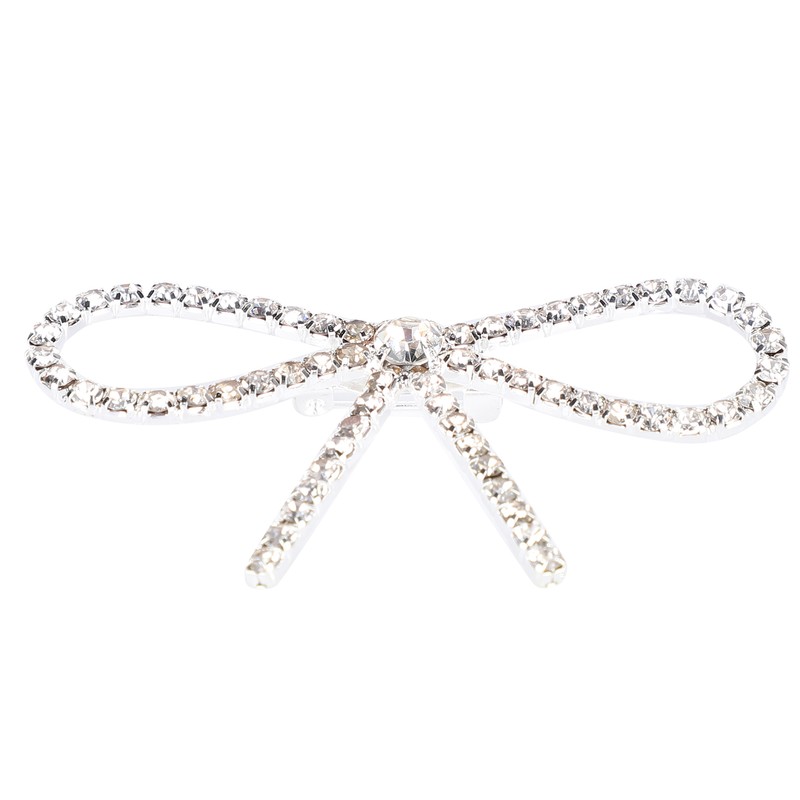 10Pcs Diamond Rhinestone Bow Glass Flash Brooch Claw Chain Suit