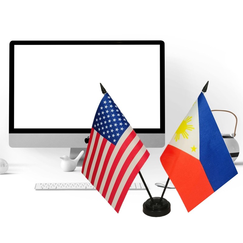 Philippines & US American Friendship Table Flag Display, USA &