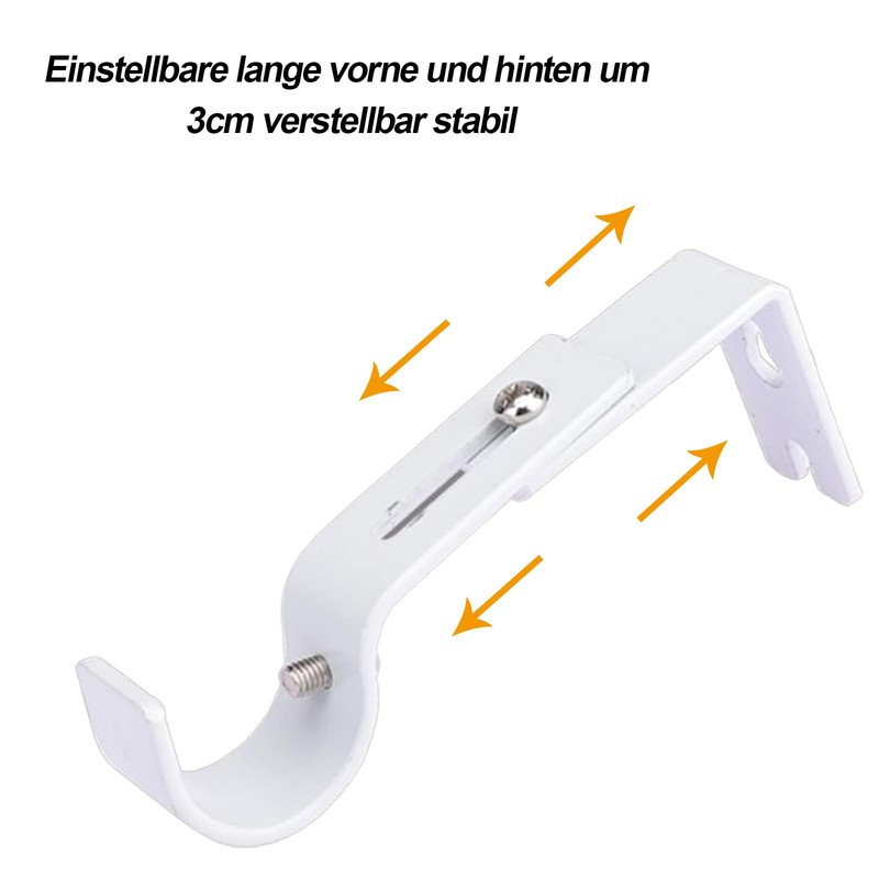 Adjustable Curtain Pole Holder, Pack of 4, Adjustable Wall Bracket,
