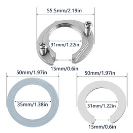 Faucet Fixing Nut Kit, Stainless Steel Single Hole Faucet Fixing Piece, 31 mm Tap Nut Mounting Type Connector to Prevent Loosening for Hot and Cold Water Tap in Kitchen and Bathroom Basins (Silver)