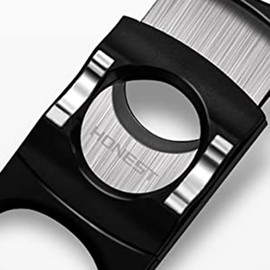 PROMISE Cigar Cutter Guillotine Stainless Steel Double Blade 20mm Cigar Diameter Guillotine Cigar Cutter (Black Silver)