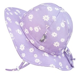 Jan & Jul Grow-with-Me Cotton Flapper Sun Hat for Babies and Children, Purple Daisy