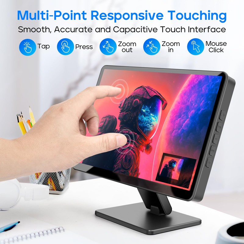 ROADOM Touch Screen Monitor with Case, 7’’ Raspberry Pi Screen,
