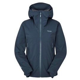 Rab Women's Downpour Light Jacket Lightweight Waterproof Hooded Coat for Hiking & Trekking - Tempest Blue - Small