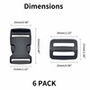 KTHZI 6 Sets 25mm Plastic Buckle Clip,Side Release Buckle with