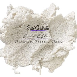 Premium Sand Effect Texture Paste | 6oz by Volume | Unique Metallic Colors | Excellent Sand Texture Effect | by Ezgi Sertcetin (Metallic White)