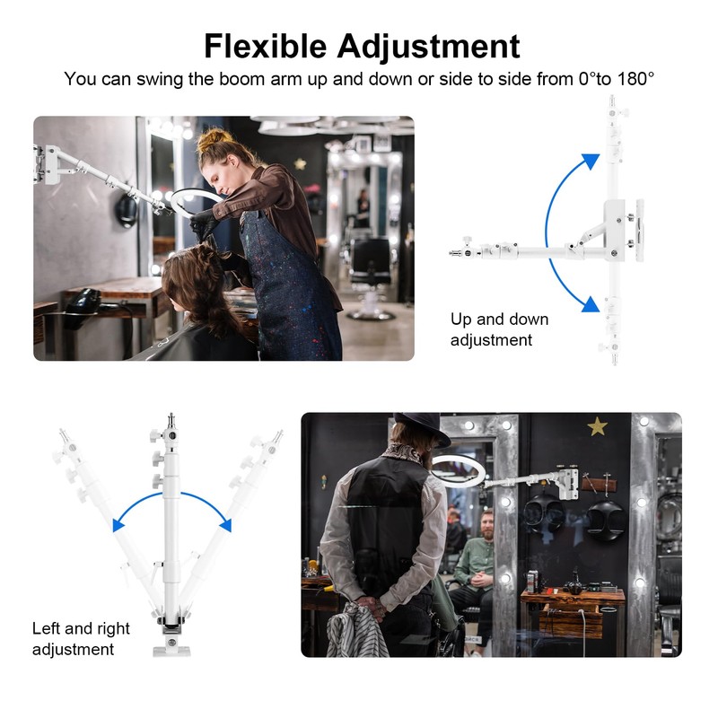 Selens Wall Mount Ring Light 39.37''/100cm with 180° Swivel Boom