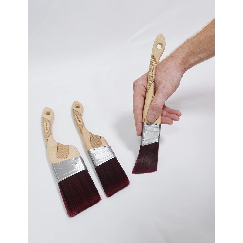 ROLLINGDOG Angled Paint Brush - Trim Brush with Ergonomic Wood