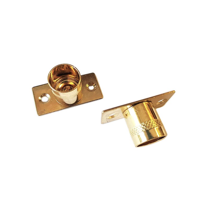 Brass Curtain Recess Rod Brackets 16mm Pole Support Sockets