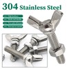 6sets M6x25mm Stainless Steel Wing Butterfly Screws Bolts with Hex