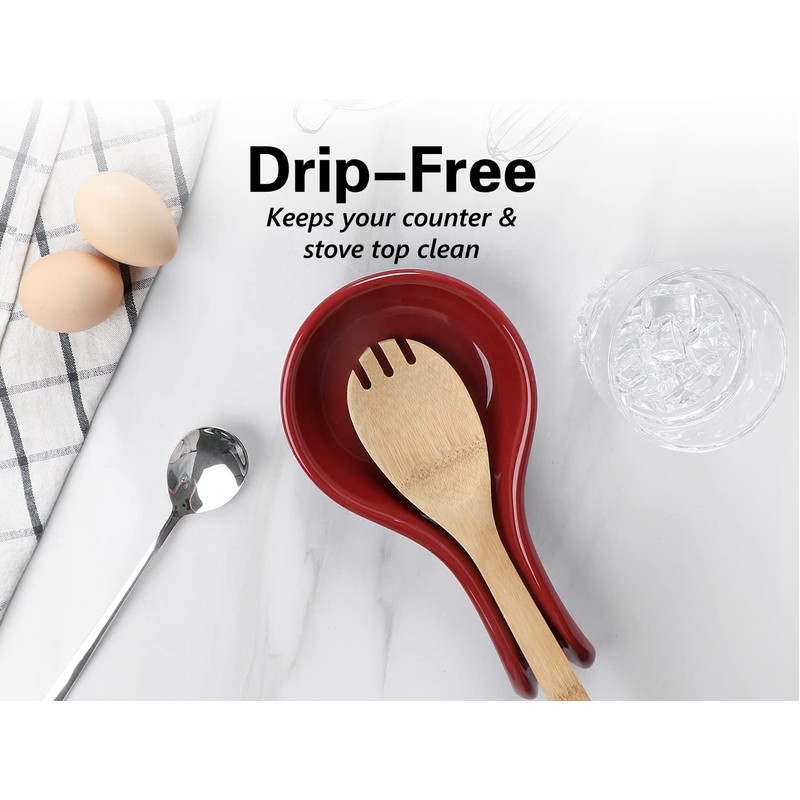 ONEMORE Ceramic Spoon Rest for Stove Top - Extra Wide