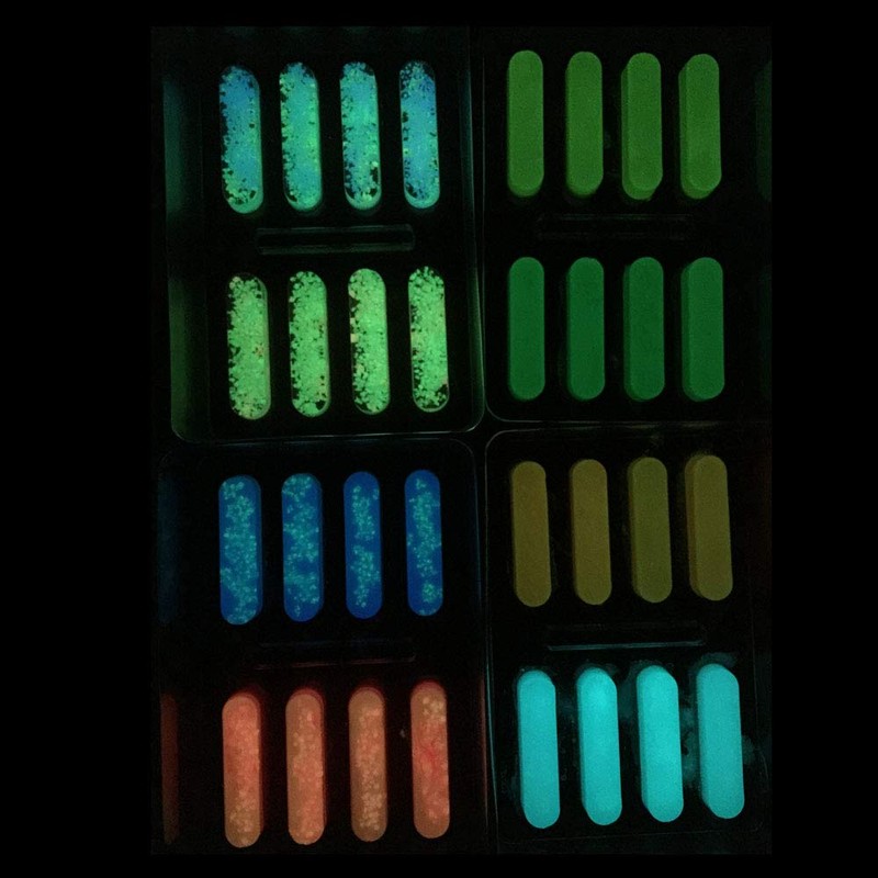 ８パック/セット、色８種類の蛍光砂 長持ちの夜光粒 パーティ－装飾用顔料、壁、ガラス、ミネラル顔料、暗くなると自動発光する