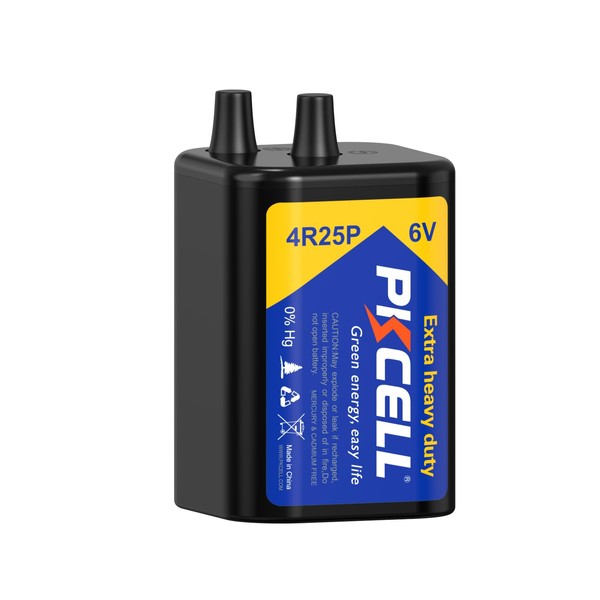 PKCELL 4R25P - Batería de 6 V, muy resistente de 6 voltios