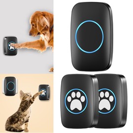 STRONGBERRY Smart Dog Door Bell Wireless Puppy Door Bell, Bell for Dogs to Ring to go Outside, Waterproof Smart Dog Bell, Electronic Door Bell Dog Button, 60 Kinds of Musics (1 Receiver and 2 Buttons)