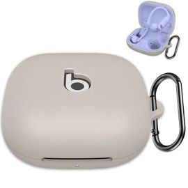 for Beats Powerbeats Pro 2 Case Cover with Keychain, Soft Silicone Case Cover for Beats Powerbeats Pro 2 Generation Full Shock-Absorbing Protective Case for Women Men Front LED Visible (Gray)