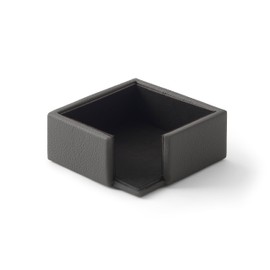 Eglooh - Atena - Note Box Genuine Leather Anthracite Grey - Note Box, Notepad, Note Box for Desk and Office - cm 11.2 x 11.2 x H.4.5 - Made in Italy