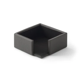 Eglooh - Atena - Note Box Genuine Leather Anthracite Grey - Note Box, Notepad, Note Box for Desk and Office - cm 11.2 x 11.2 x H.4.5 - Made in Italy