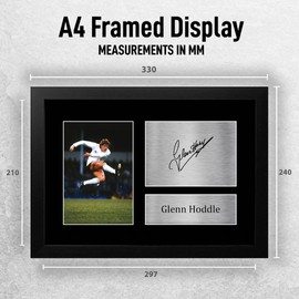 HWC Trading A4 FR Glenn Hoddle Spurs Tottenham Hotspur Gifts Printed Signed Autograph Picture for Fans and Supporters - A4 Framed