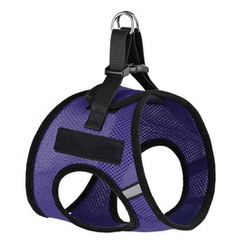 Dogline York Step in Mesh Dog Harness with Blank Patch Patches No Choke Pet Vest Soft Gentle Padded Chest Halter for Puppies Small Medium and Large Dogs 24-26 Inches Girth Purple