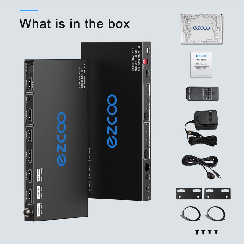 HDMI Matrix ARC 4 In 2 Out 4K HDR EDID