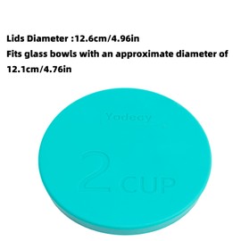 Yodecy Silicone Bowl Lids fit Pyrex Glass Bowls 7200-PC 2 Cup, Yodecy Silicone Bowl Lids fit Anchor Hocking Glass Bowls 7200-PC 2 Cup,Replacement Lids 4.76in(4 Pack Blue-green,Container not Included)