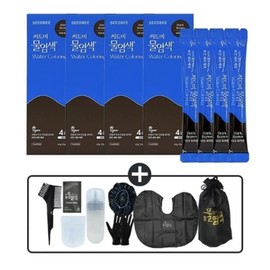 Seed B Water Dyeing Season 2 Premium Gray Gray Cover Dark Brown 4 servings x 4 boxes + dyeing tool / 씨드비 물염색 시즌2 프리미엄 새치 커버 다크 브라운 4회분x4박스+염색도구