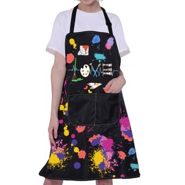Artist Aprons Gifts for Painters Aprons with Pockets Painting Cooking Kitchen Apron Painting Lover Gift Artist Lovers Gifts (2023414 LOVE Artist)