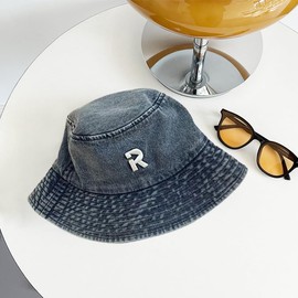 GVEYIQK Bucket Hat, Outdoor Sun Hat, Denim Cotton Bucket Hat, for Men, Women, Outdoor Camping, Hiking, navy blue