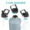 Konokyo Gallon Insulated Water Bottle with Straw,128 oz 3 Lids