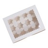6PCS Set Cupcake Container 12 Holes Cardbord Bakery Pastry Carrier