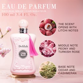 Hybrid & Company Delilah Enchanting Bloom Fragrance for Women – Captivating Scent Perfume, 3.4 Fl Oz