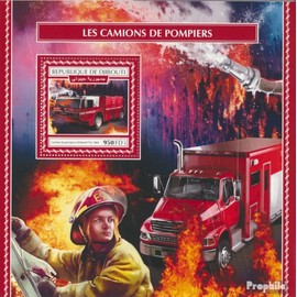 Djibouti miniature sheet 1097 (complete. issue.) unmounted mint/never hinged ** MNH 2017 Fire truck (Stamps for collectors) Fire Brigade/Police