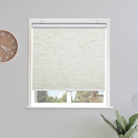 Sunoff Blackout Roller Shades Blinds Cordless for Windows Pull Down Room Darkening Door Blinds with Thermal Insulated Easy to Install for Living Room,Bedroom,Home,Office Linen Beige 36" W x 72" H